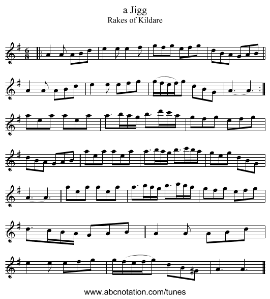 a Jigg - staff notation