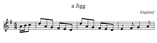 a Jigg - staff notation