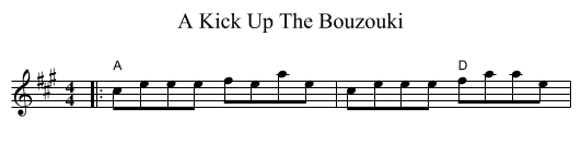 A Kick Up The Bouzouki - staff notation