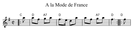 A la Mode de France - staff notation