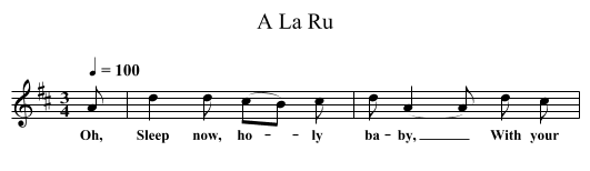 A La Ru - staff notation