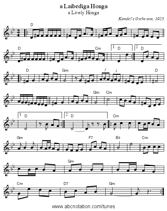 a Laibediga Honga - staff notation