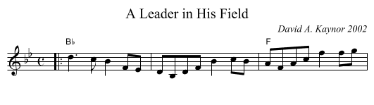 A Leader in His Field - staff notation