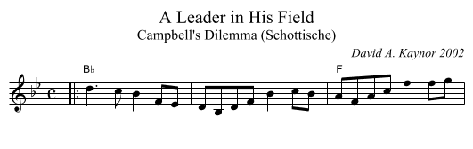 A Leader in His Field - staff notation