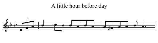 A little hour before day - staff notation