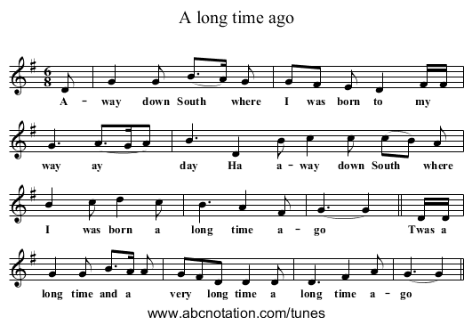 A long time ago - staff notation