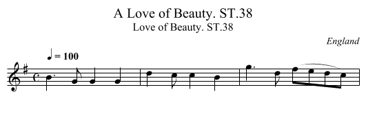 A Love of Beauty. ST.38 - staff notation