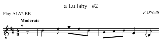 a Lullaby   #2 - staff notation