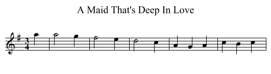 A Maid That's Deep In Love - staff notation