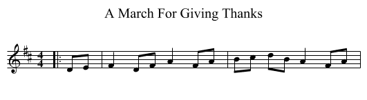 A March For Giving Thanks - staff notation