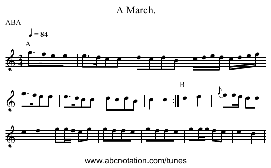 A March. - staff notation