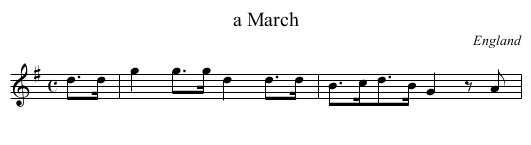 a March - staff notation