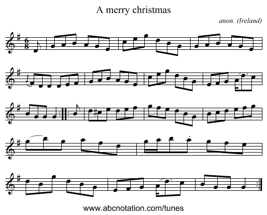 A merry christmas - staff notation