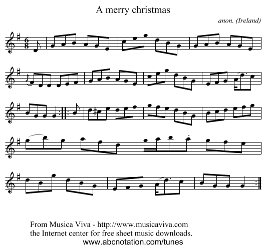 A merry christmas - staff notation