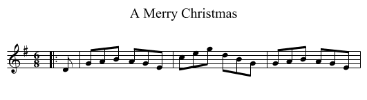 A Merry Christmas - staff notation