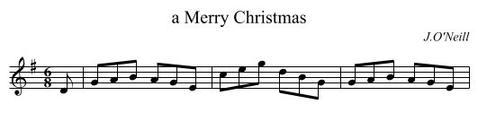 a Merry Christmas - staff notation