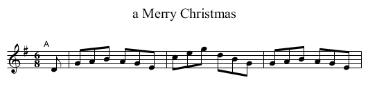 a Merry Christmas - staff notation