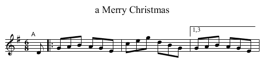 a Merry Christmas - staff notation