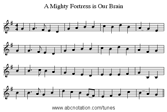 A Mighty Fortress is Our Brain - staff notation