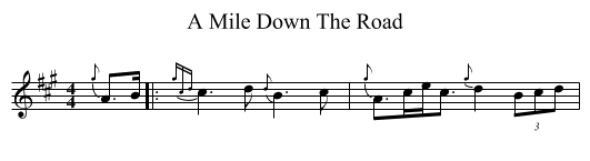 A Mile Down The Road - staff notation