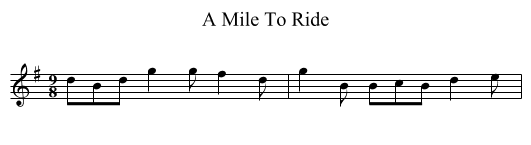 A Mile To Ride - staff notation