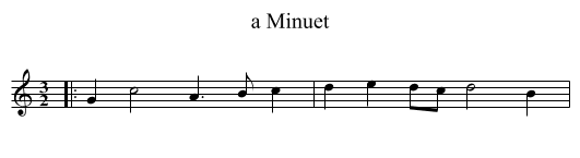 a Minuet - staff notation