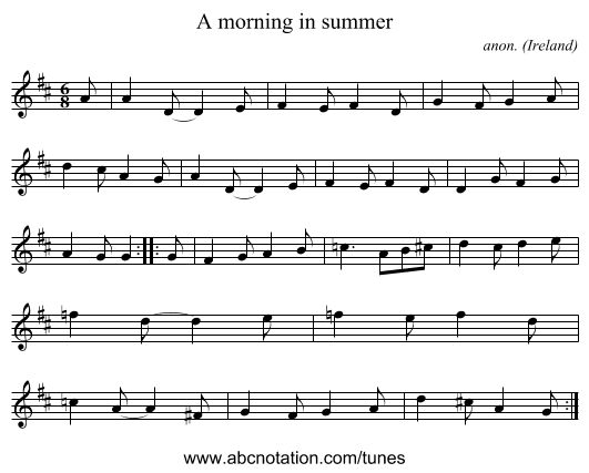A morning in summer - staff notation