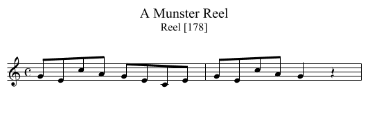 A Munster Reel - staff notation