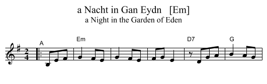a Nacht in Gan Eydn   [Em] - staff notation