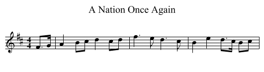 A Nation Once Again - staff notation