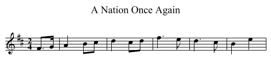 A Nation Once Again - staff notation
