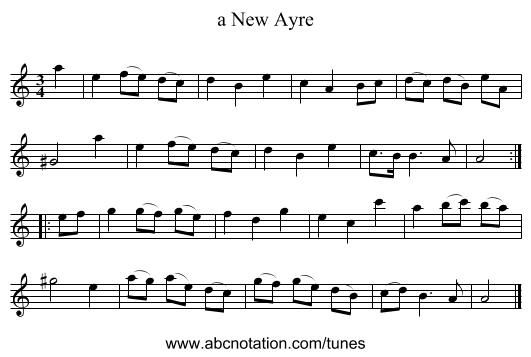 a New Ayre - staff notation