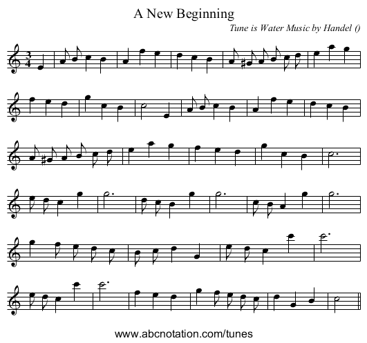 A New Beginning - staff notation