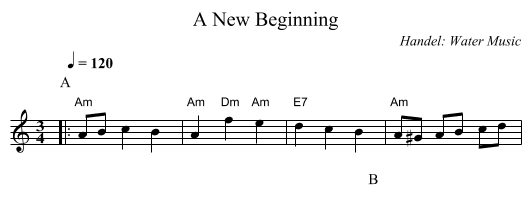 A New Beginning - staff notation