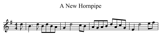 A New Hornpipe - staff notation