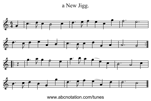 a New Jigg. - staff notation