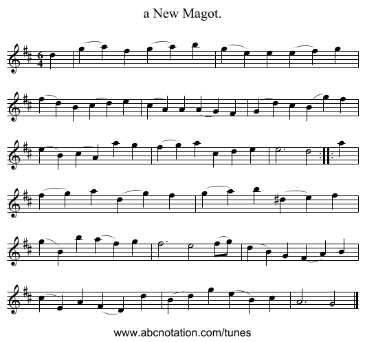 a New Magot. - staff notation