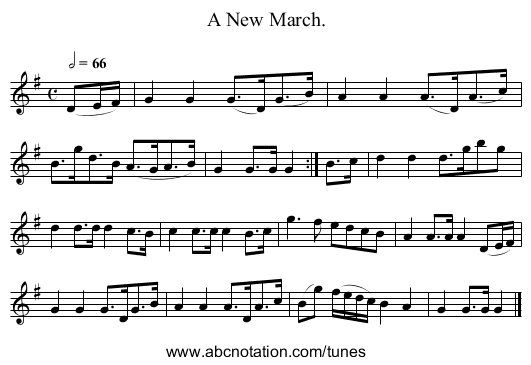 A New March. - staff notation