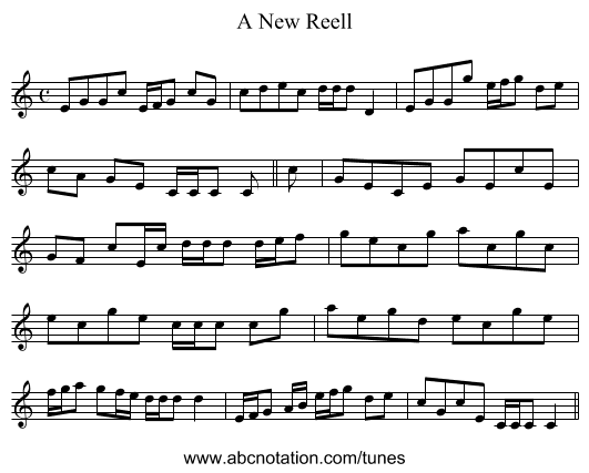 A New Reell - staff notation