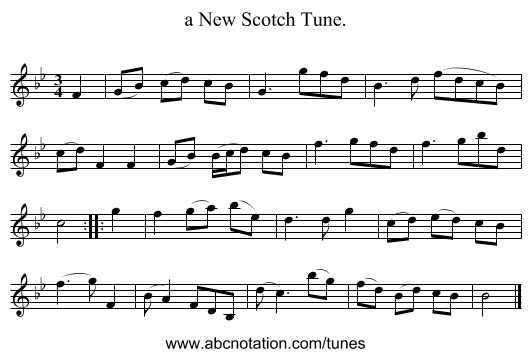 a New Scotch Tune. - staff notation
