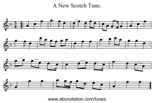 A New Scotch Tune. - staff notation