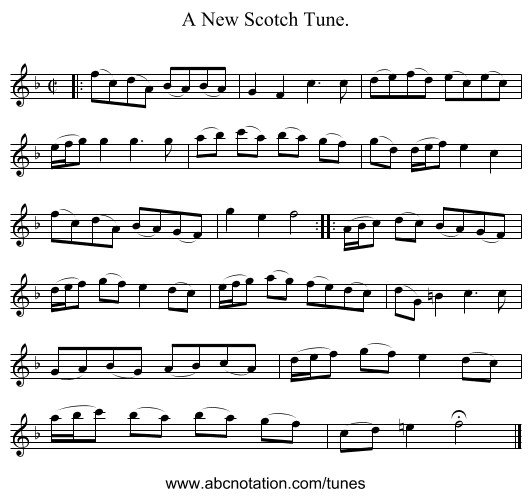 A New Scotch Tune. - staff notation