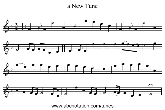 a New Tune - staff notation