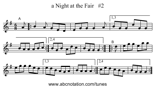 a Night at the Fair #2 - staff notation