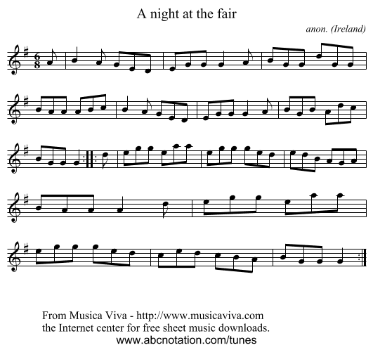 A night at the fair - staff notation
