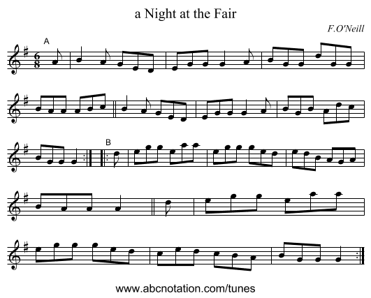 a Night at the Fair - staff notation