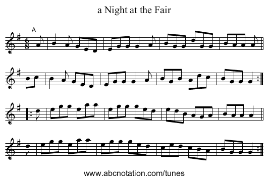 a Night at the Fair - staff notation