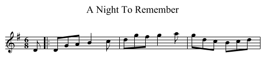 A Night To Remember - staff notation
