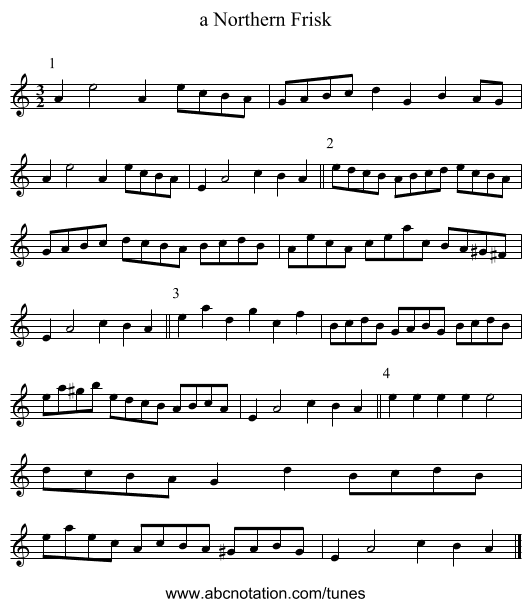 a Northern Frisk - staff notation