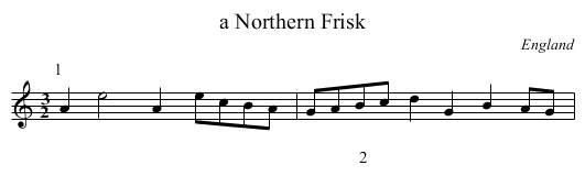 a Northern Frisk - staff notation